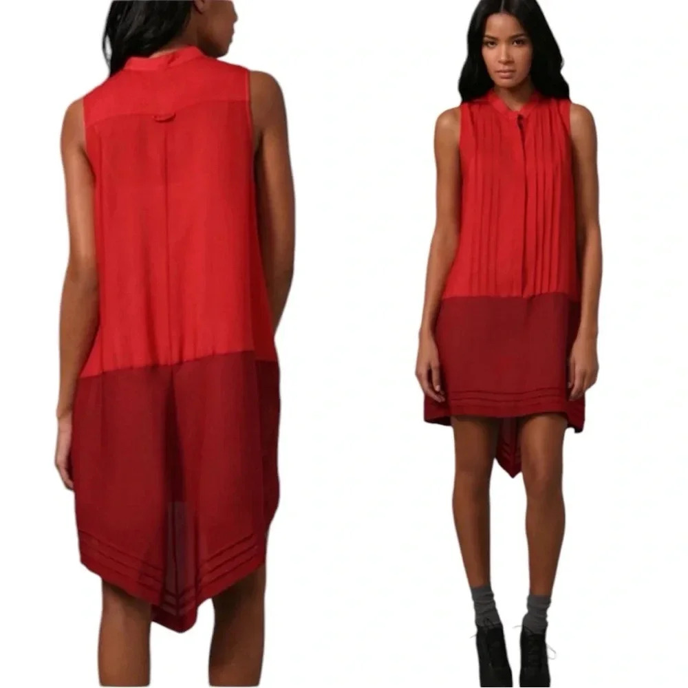 Rag & Bone Silk Two Toned Red Dress Tunic Size 4